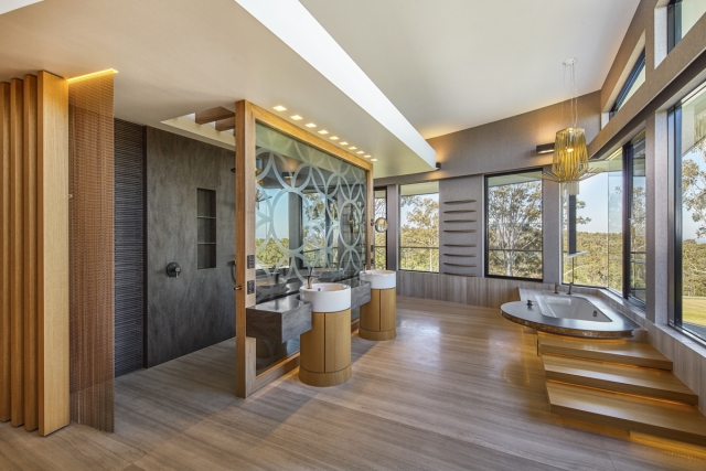 best bathroom, luxury shower, bespoke vanity, bathroom with views, Minka joinery