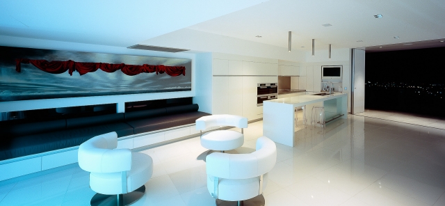 White kitchen, sleek, chic interiors, corian, glacier white, luxury kitchen, ultramodern kitchen, minimal kitchen, minka joinery