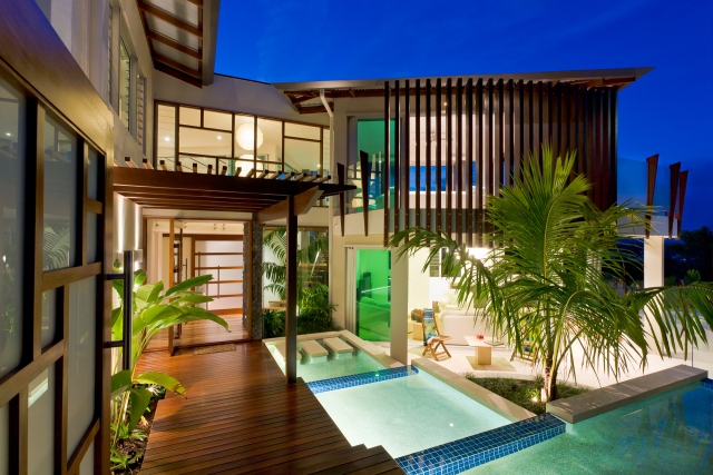 Resort Style Modern House, beach house, pool, sunshine coast, minka joinery