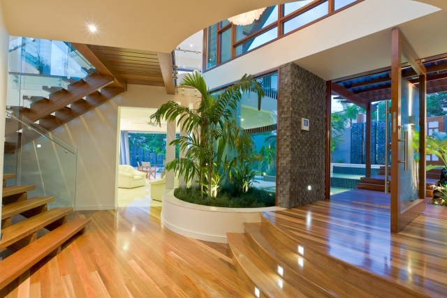 Resort Style Modern House, beach house, entry, chris clout, minka joinery